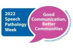 Logo of speech pathology Australia within a cartoon speech bubble