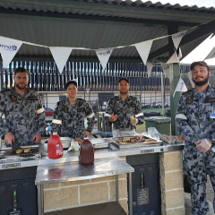 Navy-flee-at-garden-island-cooking-BBQ